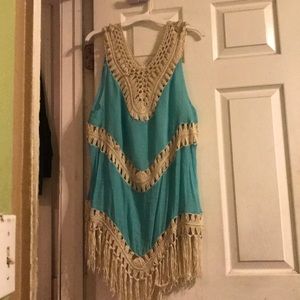 Bikini cover up baby blue long size l